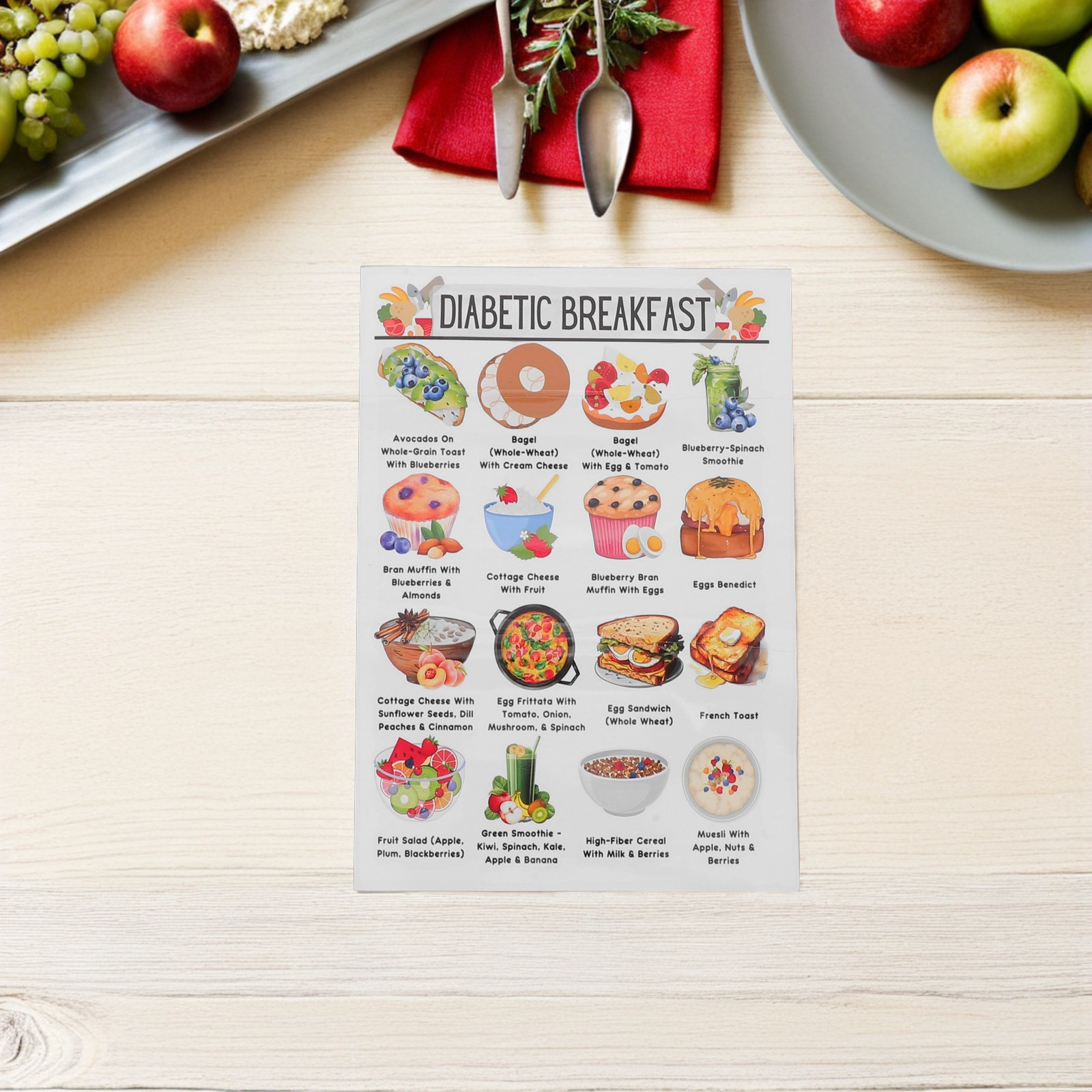 Meal Prep Plan - Lot de 3 affiches imprimées pour
