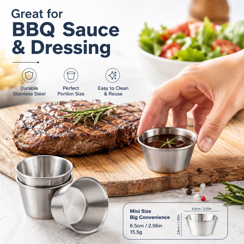Sauce Dipping Cup - Mini coupelles à sauce en acier