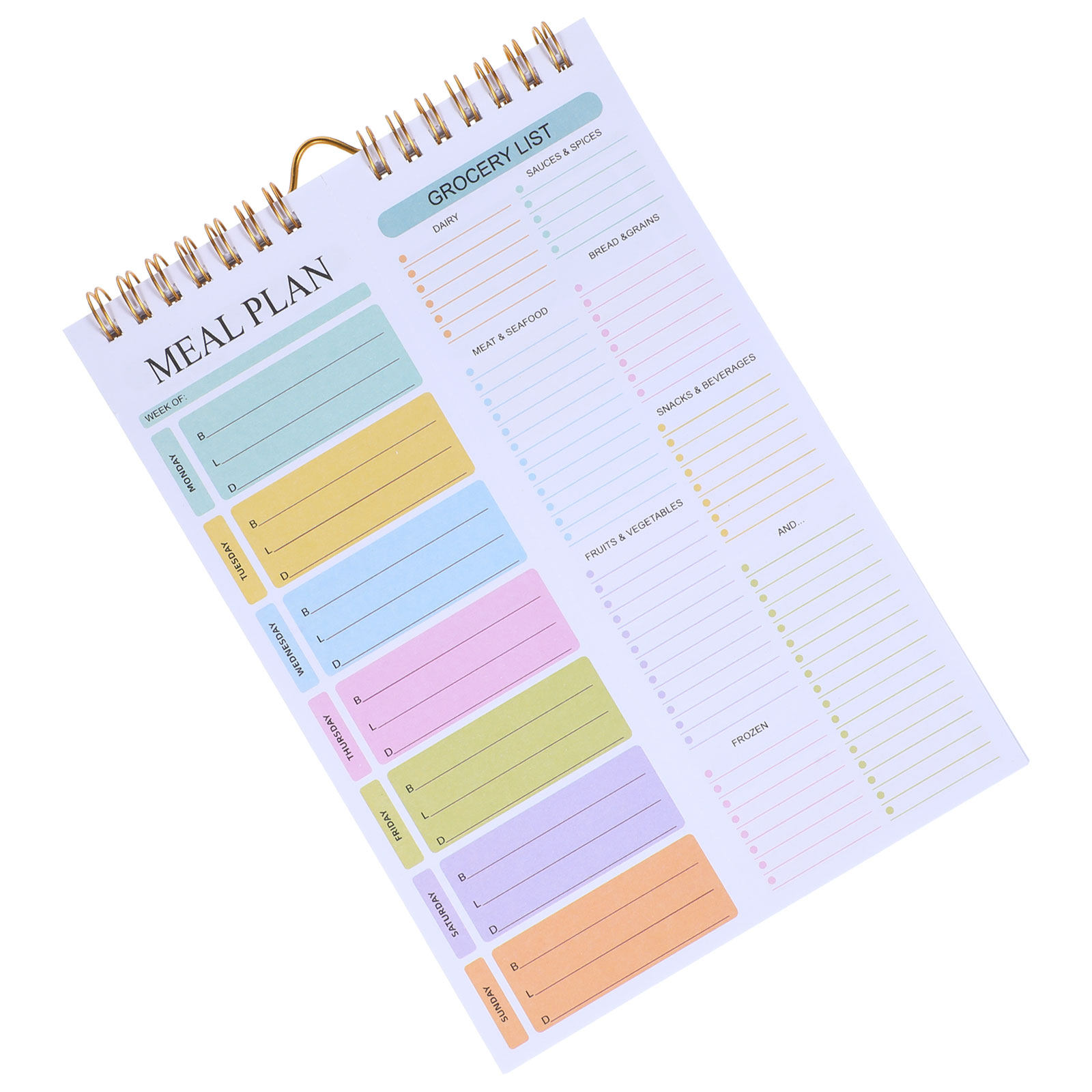 Meal Plan Notepad - Carnet de planification repas hebdomadaire A5