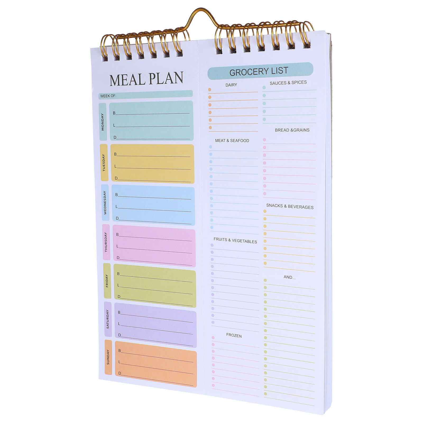 Meal Plan Notepad - Carnet de planification hebdomadaire des repas
