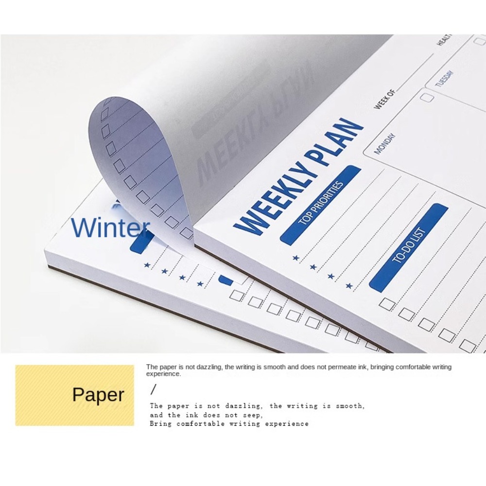 Meal Plan Notepad - Planificateur de tâches large format, bloc-notes